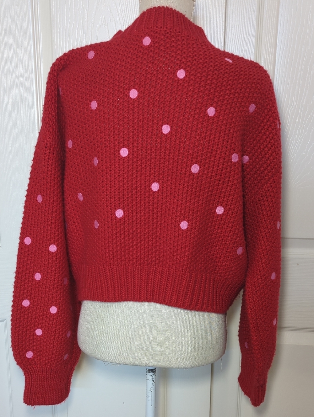 Sugarlips Red Polka Dot Knit Sweater - Picture 5 of 8